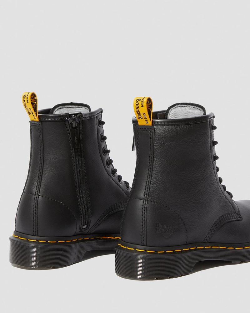 Dr Martens Maple Zip Newark Steel Neus Werklaarzen Dames Zwart | NL 398TCE